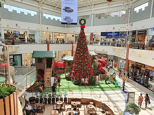 shopping center with christmas decorations